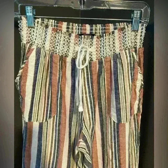 Rewash‎ brand Women’s Linen striped pants, stretch waist, Size M - Picture 13 of 13